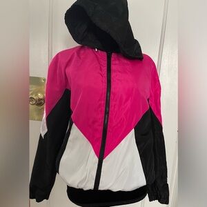 Black White and Pink Windbreaker
